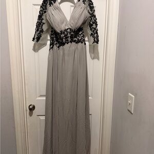 Elegant Black and Gray Evening Gown